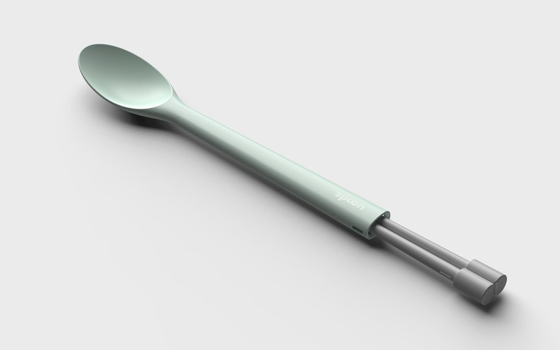 Spoon 손잡이에 수납된 젓가락